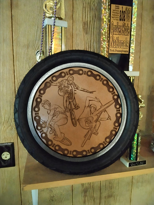 One Of A Kind BMX Artwork | Laser Engraving In BMX Tire and Rim